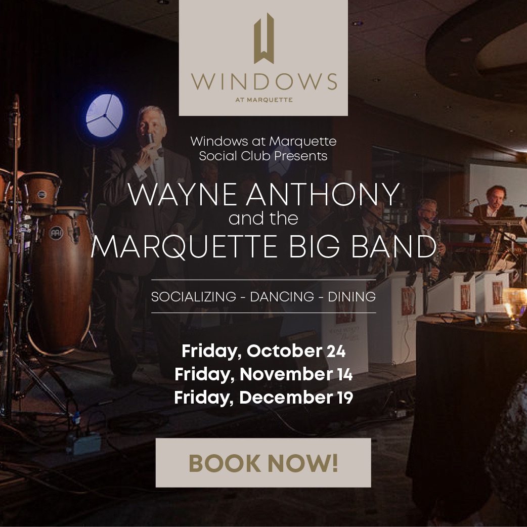 Advertisement for Marquette Hotel, promoting 2025/2026 group events with exclusive perks. Includes a call to action to connect today.